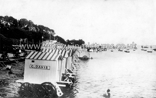 Bathing Huts on Beach, Southend on Sea, Essex. c.1910.